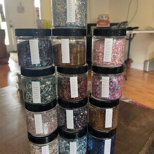 Nicole Marett Crafting Glitter Variety Lot 30+ Bottles Assorted Colors